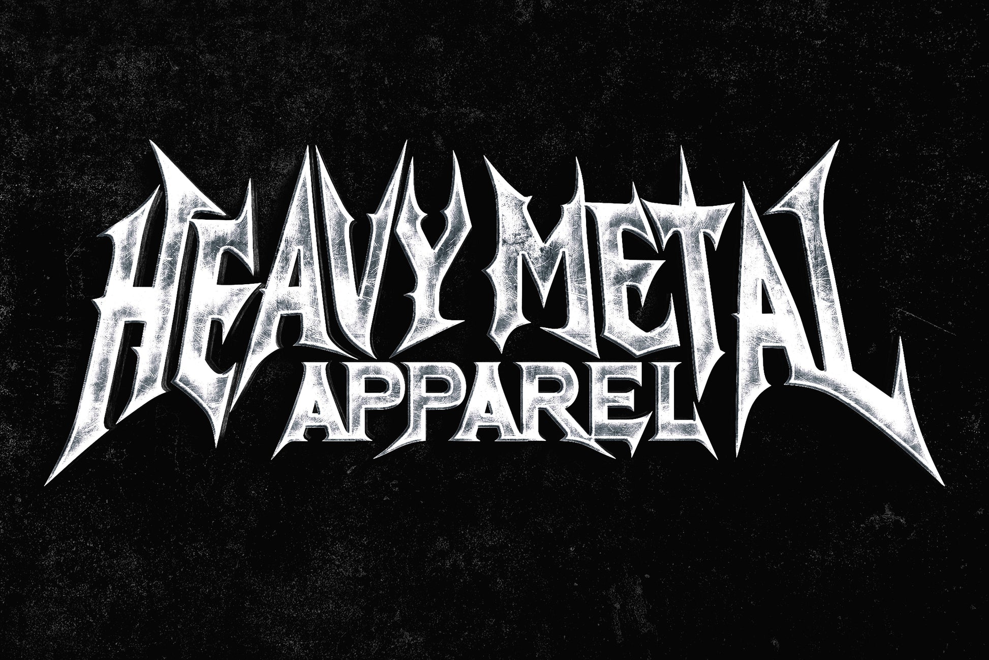 Heavy Metal Apparel logo in white on a black background