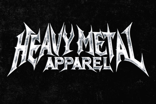Heavy Metal Apparel logo in white on a black background